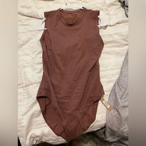Skims Mock Neck Body Suit Garnet Size L